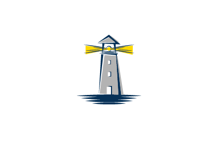 lighthouse and sea illustration