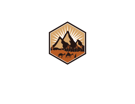 hexagon shaped desert logo