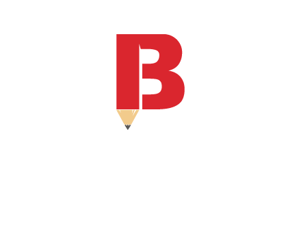 pencil incorporated with letter B logo