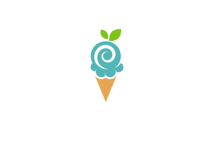 Ice cream with leaves icon