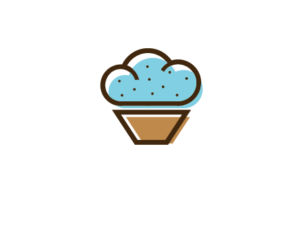 cupcake icon with cloud shaped frosting