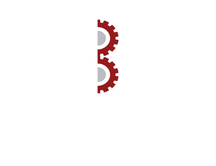 letter B made of gears logo