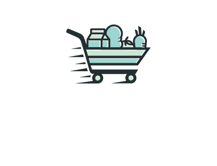 grocery shopping cart illustration