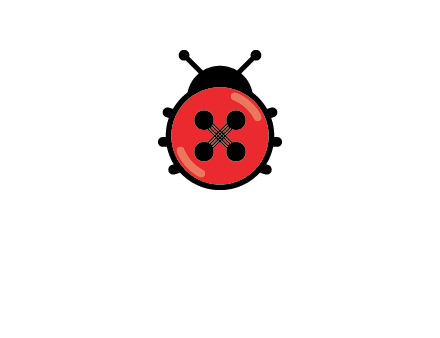 ladybug button illustration