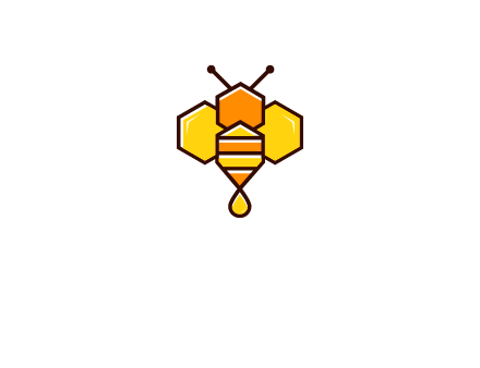 geometrical bee made with honeycombs