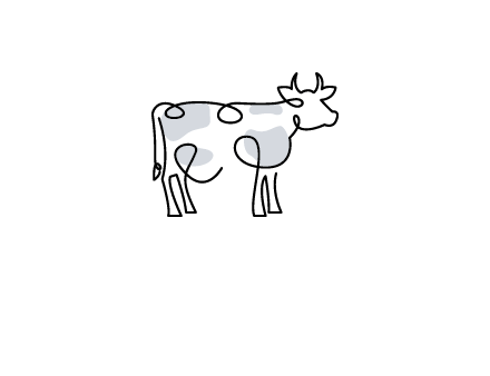 pen drawn cow icon