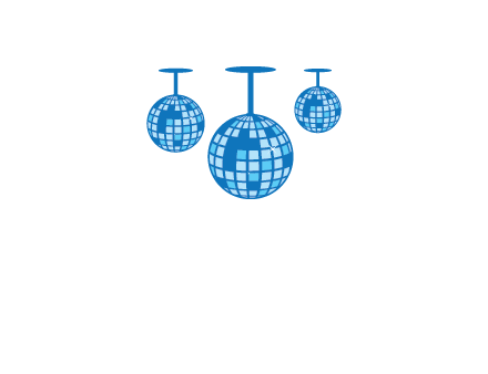 three disco balls logo