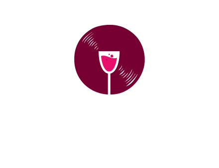 wine glass inside the disk logo