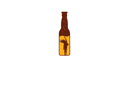 girl dancing inside wine bottle logo