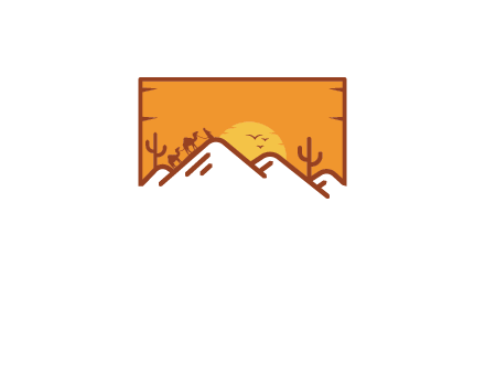 negative spacing mountains in desert background