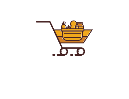 groceries in shopping cart