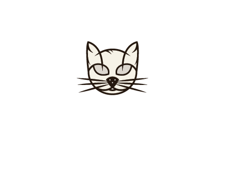 line art cat face