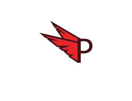 letter P with wings