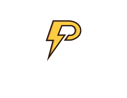 thunder bolt forming letter P