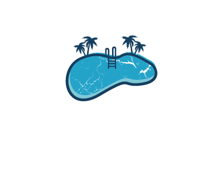 swimming pool with palm trees