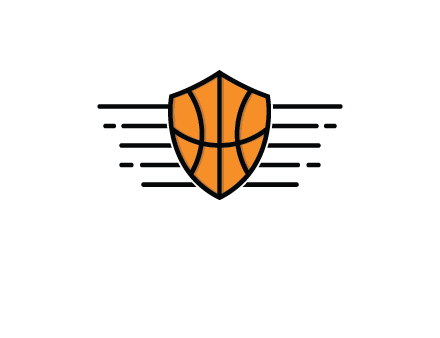 lines around shield with basketball pattern