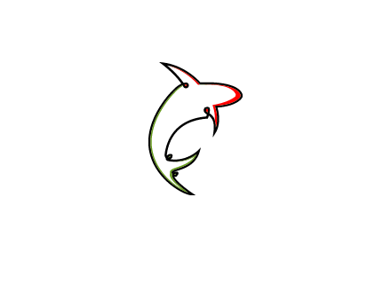 abstract line art shark