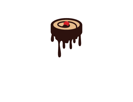 melting chocolate cake with cherry