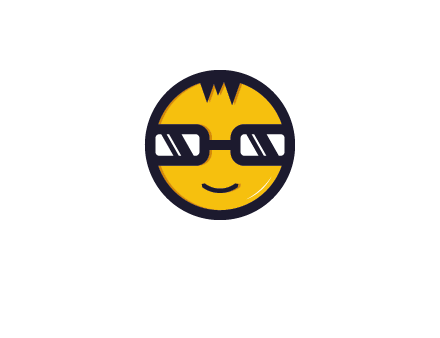 smiley face with glasses