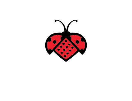 ladybug with heart signs in them