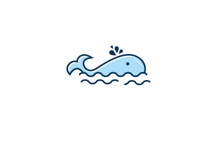 cute whale in ocean