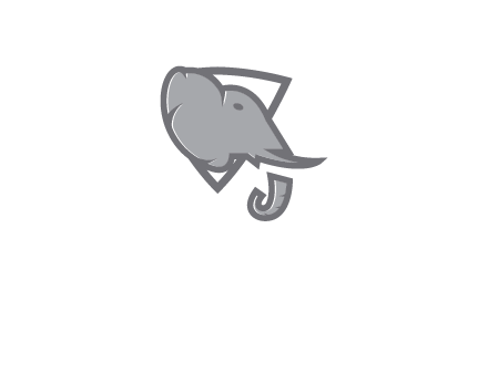 abstract elephant face in shield