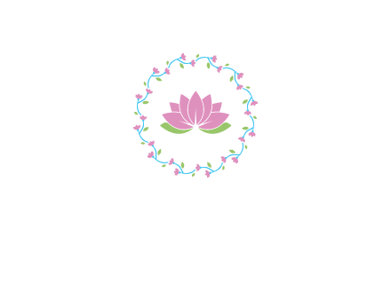 lotus in circle of flowers