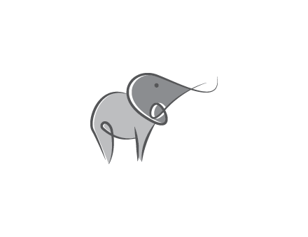 line art abstract elephant