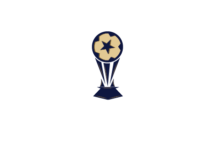 abstract football trophy with star