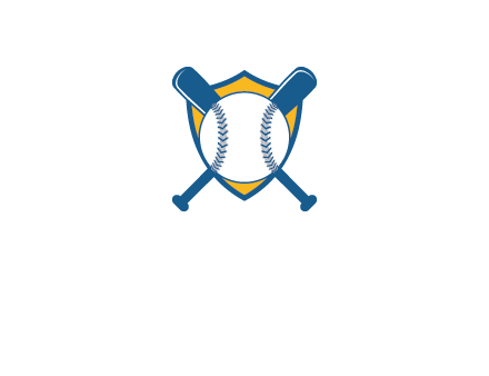 shield with bats behind baseball