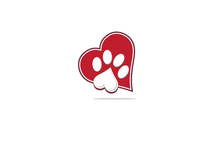 heart shape behind heart shaped paw