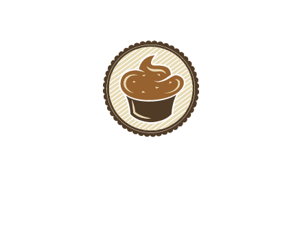 chocolate cupcake in circle