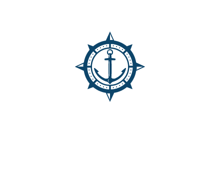 ship anchor in compass frame