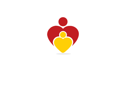 caring people in heart shape graphic