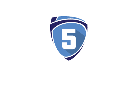 number 5 on shield logo