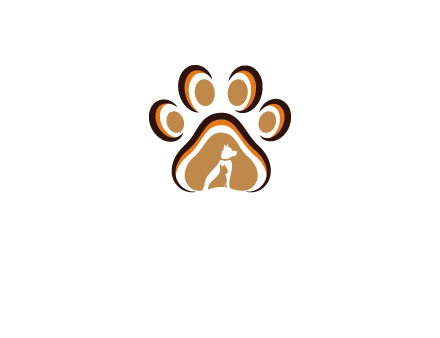 negative spacing sitting dog in dog paw 