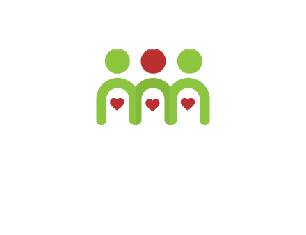 people with heart holding hands symbol