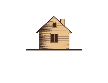 wooden house with chimney