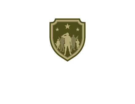 soldiers standing with stars in badge