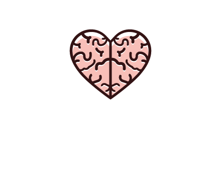 line art heart looking like brain