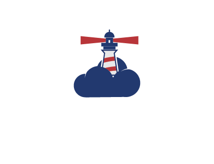 lighthouse in clouds