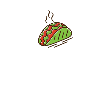 green taco with steam