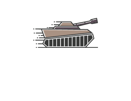 army tank with speedy lines