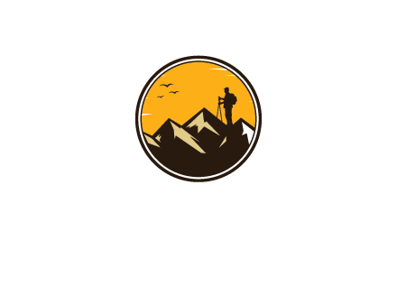 hiker on mountain in circle