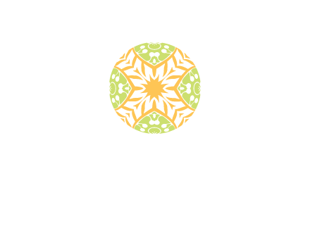 floral pattern in circle symbol