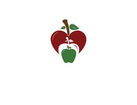 heart behind apples