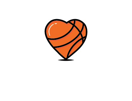 basketball pattern in heart