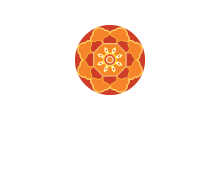 mandala flower in circle symbol