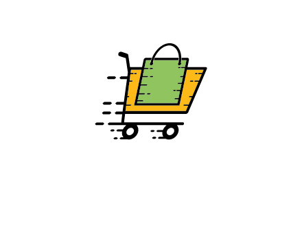 shopping bag in shopping cart