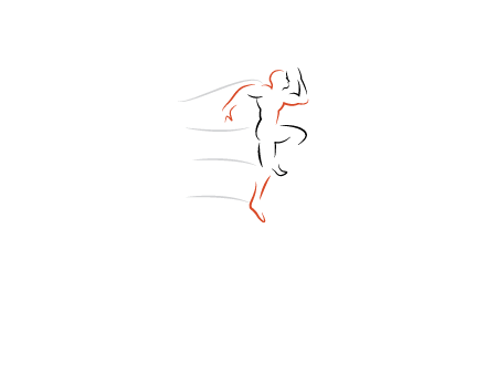 abstract line art man jogging 